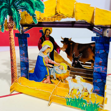 Christmas Nativity Scripture Origami Pop Cards 3D Pop Up Greeting Card Merry Christmas Thank You Handmade Best Wishes Blank Card Gift Happy Holidays Celebrate the Special Day