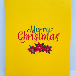 Christmas Poinsettia Flower Basket Origami Pop Cards 3D Pop Up Greeting Card Merry Christmas Thank You Handmade Best Wishes Blank Card Gift Happy Holidays Celebrate the Special Day Moment with Family and Friends
