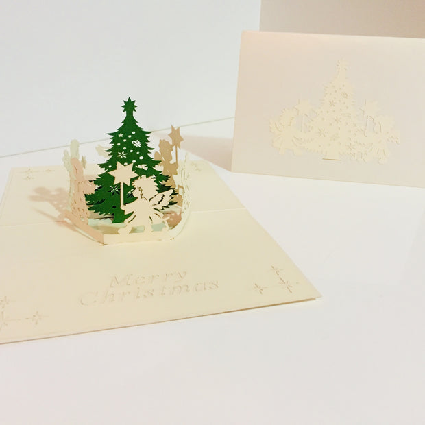 Christmas White Angels Origami Pop Cards 3D Pop Up Greeting Card Merry Christmas Thank You Handmade Best Wishes Blank Card Gift Happy Holidays Celebrate the Special Day Moment with Family and Friends Holy