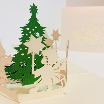 Christmas White Angels Origami Pop Cards 3D Pop Up Greeting Card Merry Christmas Thank You Handmade Best Wishes Blank Card Gift Happy Holidays Celebrate the Special Day Moment with Family and Friends Holy