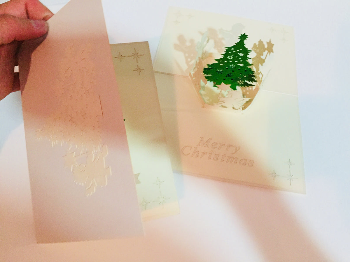 Christmas White Angels Origami Pop Cards 3D Pop Up Greeting Card Merry Christmas Thank You Handmade Best Wishes Blank Card Gift Happy Holidays Celebrate the Special Day Moment with Family and Friends Holy