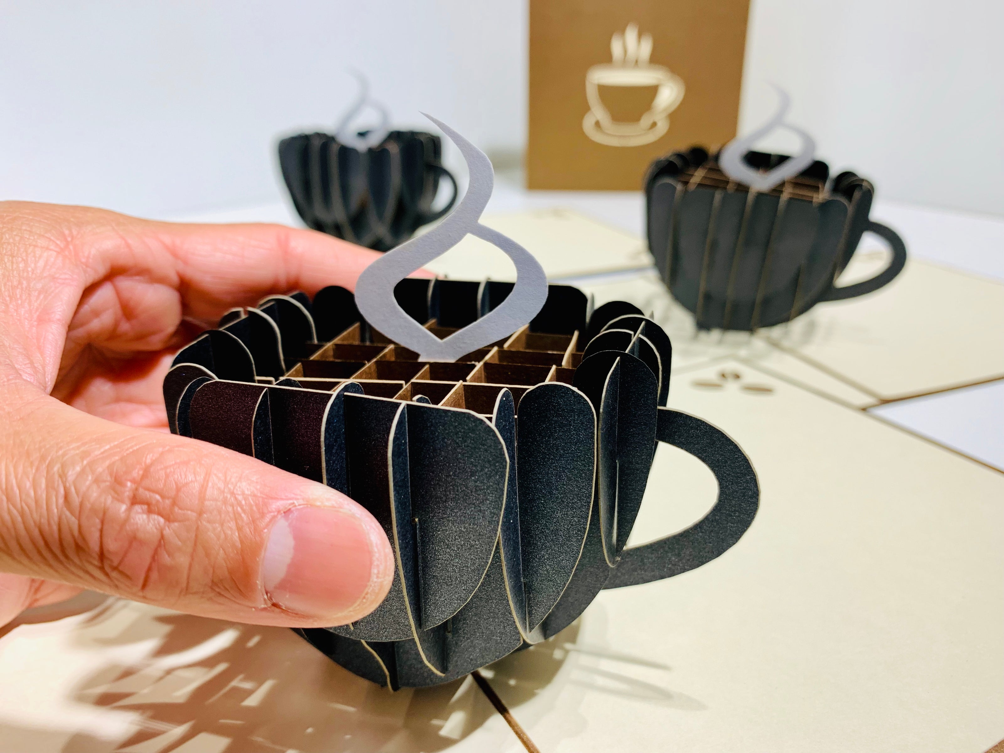 Espresso Coffee Cup ~ Perfect Gifts for Crazy Cat Lovers Origami Pop Cards 3D Pop Up Greeting Card Best Wishes Happy Birthday Gift Thank You Handmade Best Wishes Blank Card for Any Occasion Happy Mother's Day Happy Father's Day CelebratioN