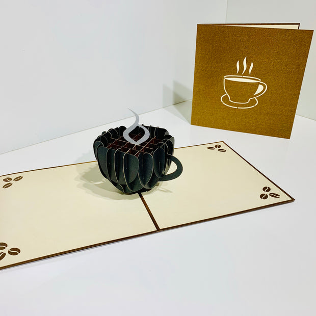 Espresso Coffee Cup ~ Perfect Gifts for Crazy Cat Lovers Origami Pop Cards 3D Pop Up Greeting Card Best Wishes Happy Birthday Gift Thank You Handmade Best Wishes Blank Card for Any Occasion Happy Mother's Day Happy Father's Day CelebratioN