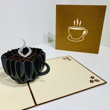 Espresso Coffee Cup ~ Perfect Gifts for Crazy Cat Lovers Origami Pop Cards 3D Pop Up Greeting Card Best Wishes Happy Birthday Gift Thank You Handmade Best Wishes Blank Card for Any Occasion Happy Mother's Day Happy Father's Day CelebratioN