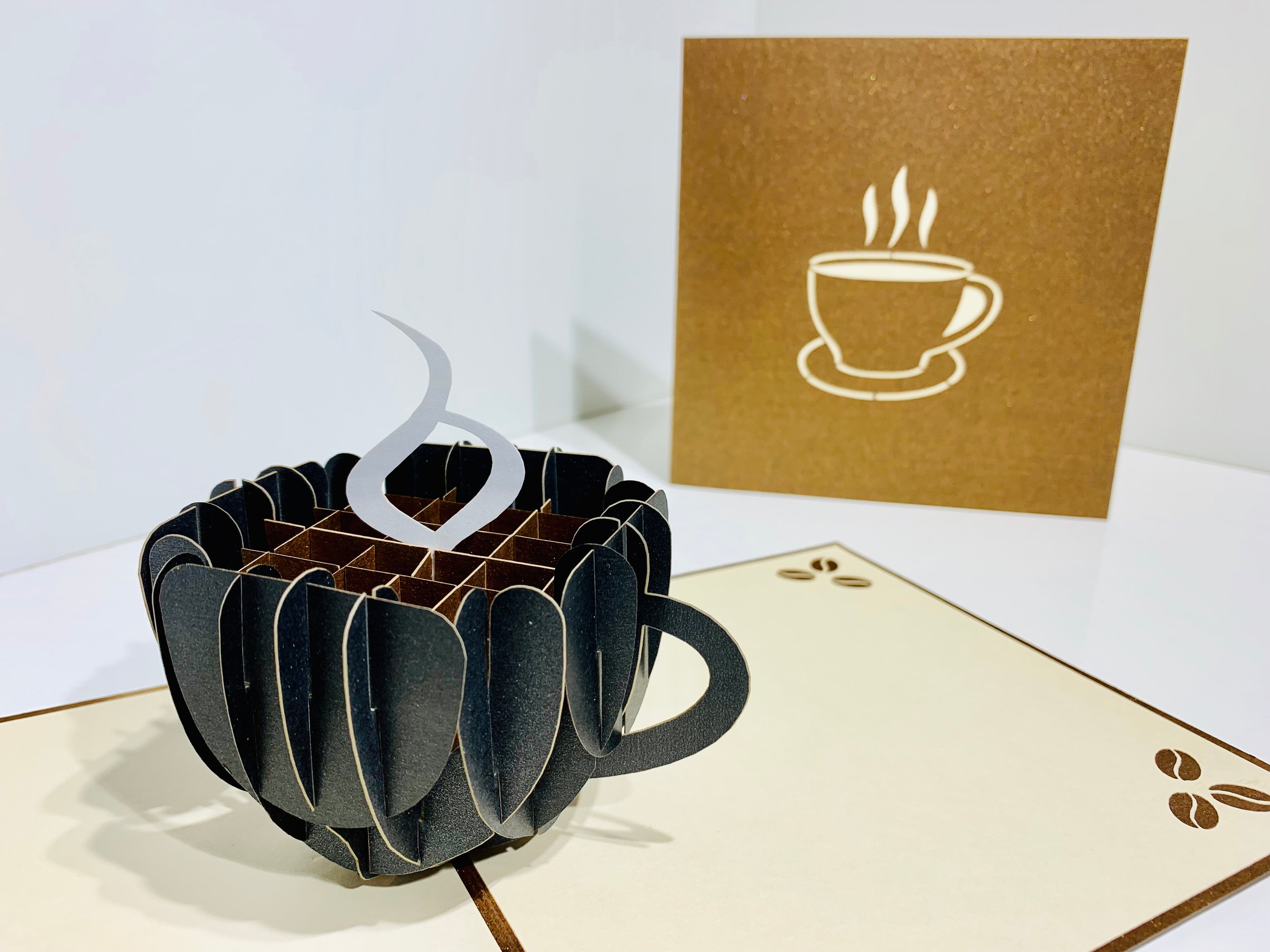 Espresso Coffee Cup ~ Perfect Gifts for Crazy Cat Lovers Origami Pop Cards 3D Pop Up Greeting Card Best Wishes Happy Birthday Gift Thank You Handmade Best Wishes Blank Card for Any Occasion Happy Mother's Day Happy Father's Day CelebratioN