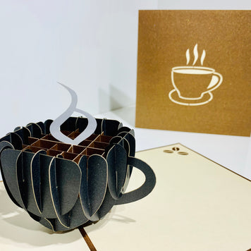 Espresso Coffee Cup ~ Perfect Gifts for Crazy Cat Lovers Origami Pop Cards 3D Pop Up Greeting Card Best Wishes Happy Birthday Gift Thank You Handmade Best Wishes Blank Card for Any Occasion Happy Mother's Day Happy Father's Day CelebratioN