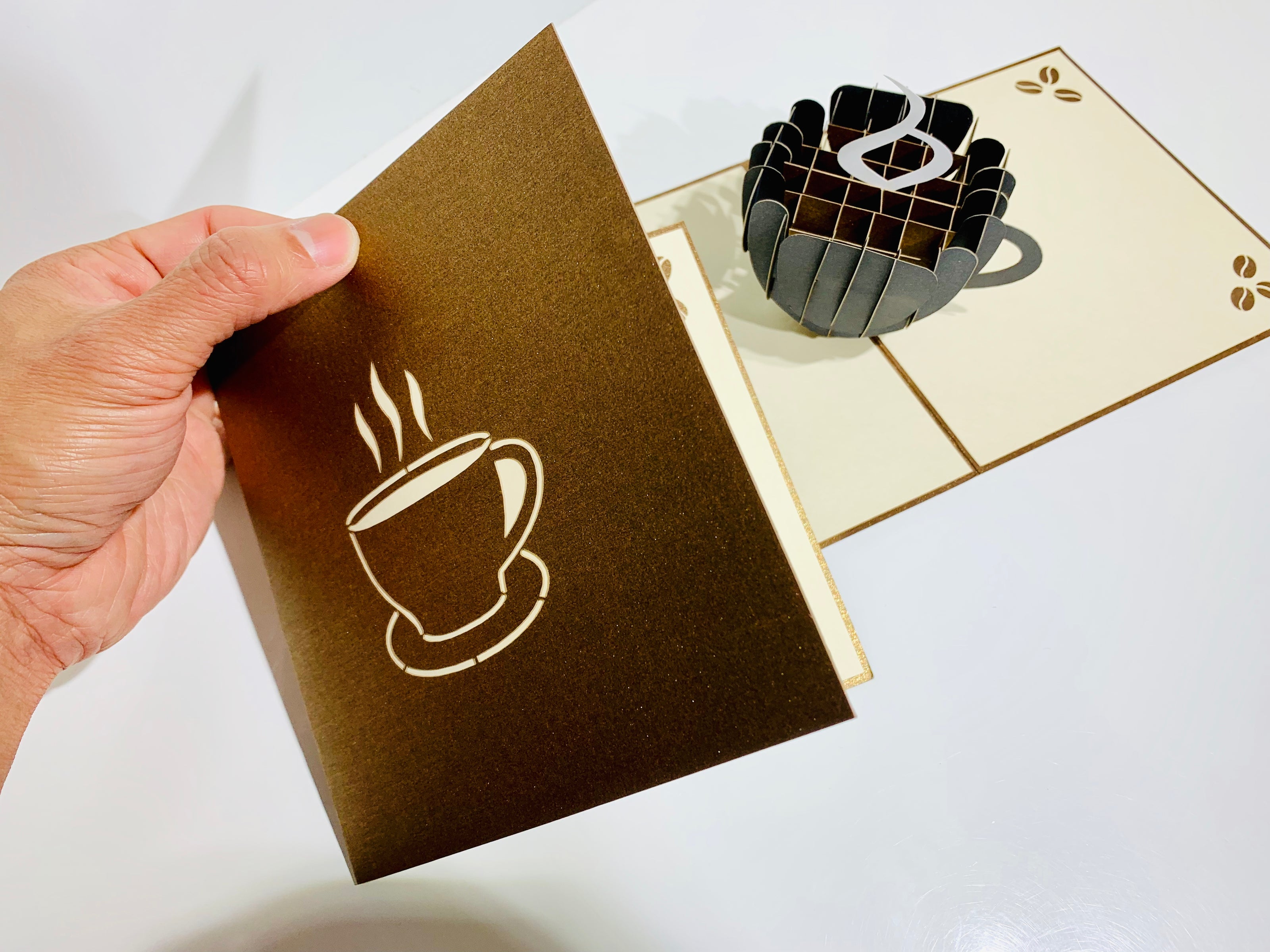 Espresso Coffee Cup ~ Perfect Gifts for Crazy Cat Lovers Origami Pop Cards 3D Pop Up Greeting Card Best Wishes Happy Birthday Gift Thank You Handmade Best Wishes Blank Card for Any Occasion Happy Mother's Day Happy Father's Day CelebratioN