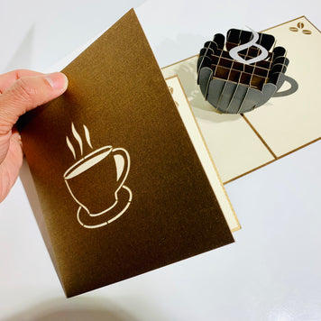 Espresso Coffee Cup ~ Perfect Gifts for Crazy Cat Lovers Origami Pop Cards 3D Pop Up Greeting Card Best Wishes Happy Birthday Gift Thank You Handmade Best Wishes Blank Card for Any Occasion Happy Mother's Day Happy Father's Day CelebratioN