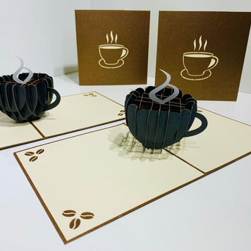 Espresso Coffee Cup ~ Perfect Gifts for Crazy Cat Lovers Origami Pop Cards 3D Pop Up Greeting Card Best Wishes Happy Birthday Gift Thank You Handmade Best Wishes Blank Card for Any Occasion Happy Mother's Day Happy Father's Day CelebratioN