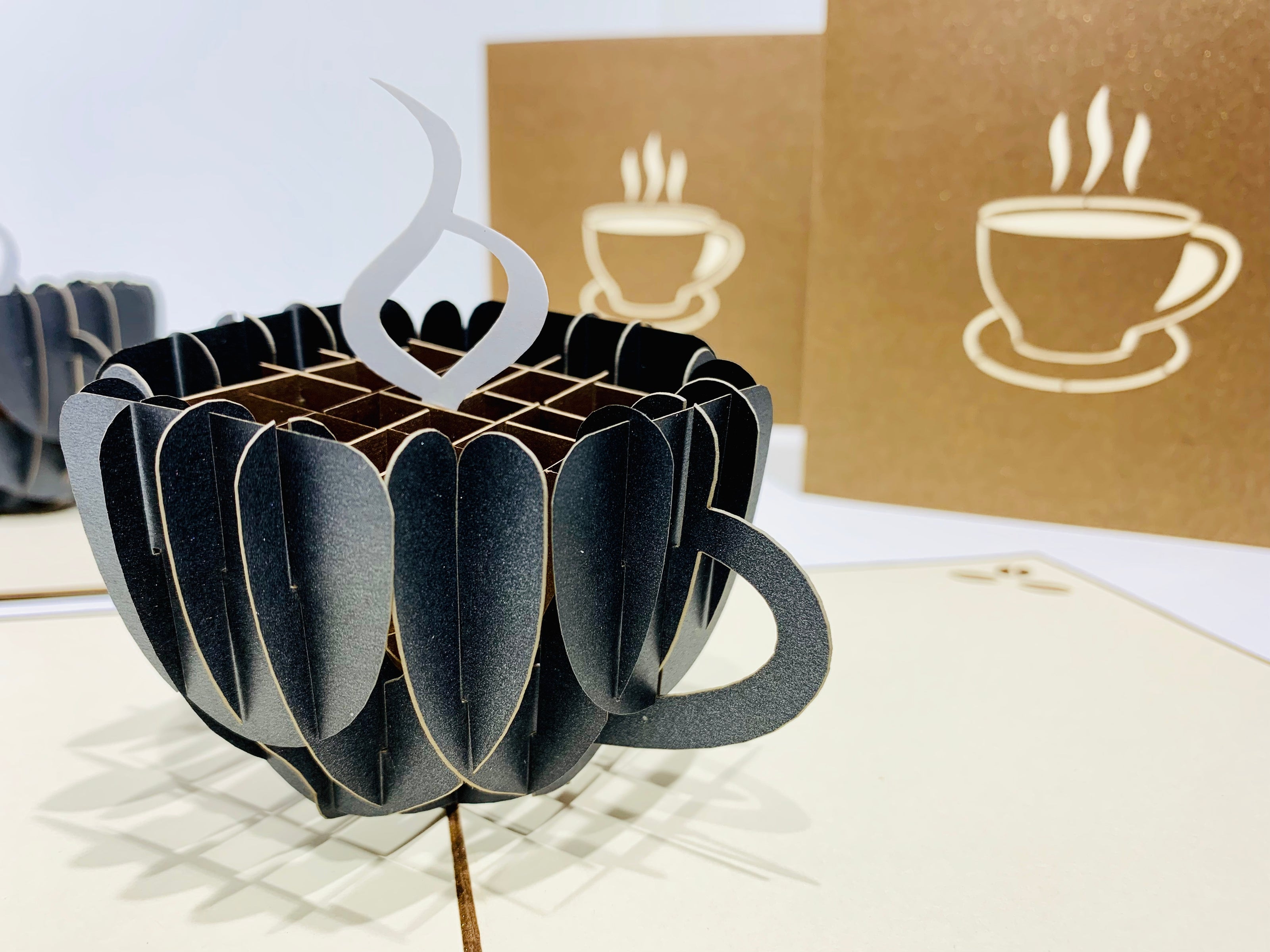 Espresso Coffee Cup ~ Perfect Gifts for Crazy Cat Lovers Origami Pop Cards 3D Pop Up Greeting Card Best Wishes Happy Birthday Gift Thank You Handmade Best Wishes Blank Card for Any Occasion Happy Mother's Day Happy Father's Day CelebratioN