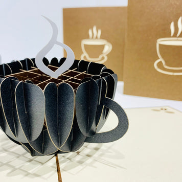 Espresso Coffee Cup ~ Perfect Gifts for Crazy Cat Lovers Origami Pop Cards 3D Pop Up Greeting Card Best Wishes Happy Birthday Gift Thank You Handmade Best Wishes Blank Card for Any Occasion Happy Mother's Day Happy Father's Day CelebratioN