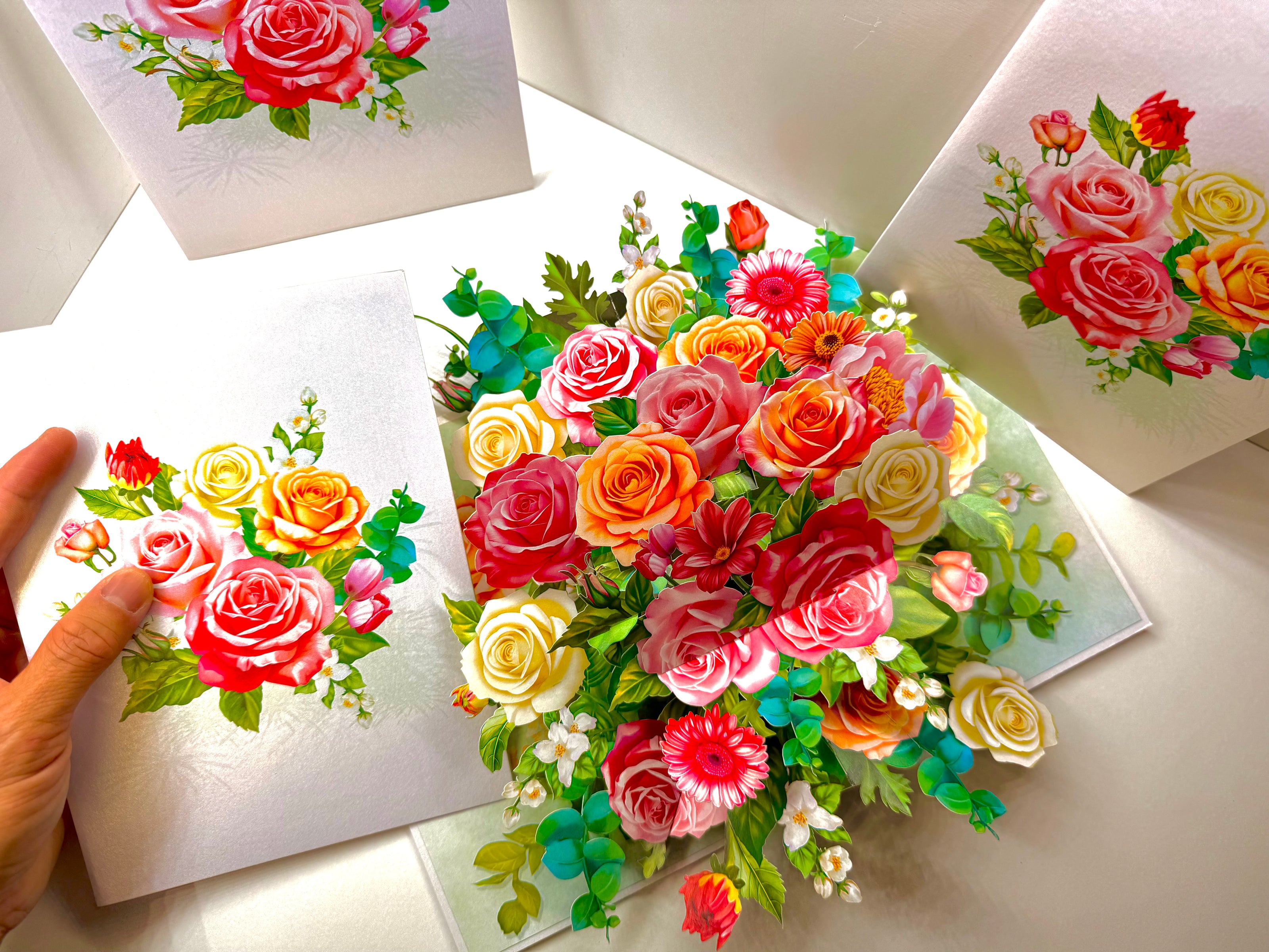 Colourful Rose Garden Origami Pop Cards 3D Pop Up Greeting Card Happy Birthday Thank You Handmade Gift Thinking of You Blank Card for Any Occasion Happy Mother's Day Happy Father's Australiana Celebrate the Beauty of Autumn Flowe