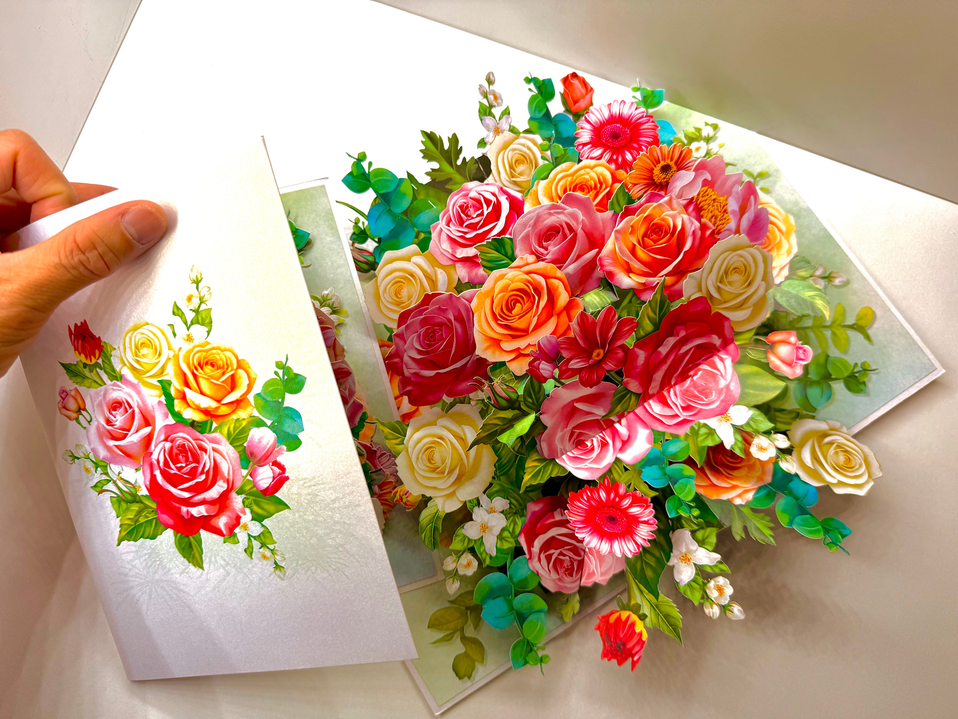 Colourful Rose Garden Origami Pop Cards 3D Pop Up Greeting Card Happy Birthday Thank You Handmade Gift Thinking of You Blank Card for Any Occasion Happy Mother's Day Happy Father's Australiana Celebrate the Beauty of Autumn Flowe