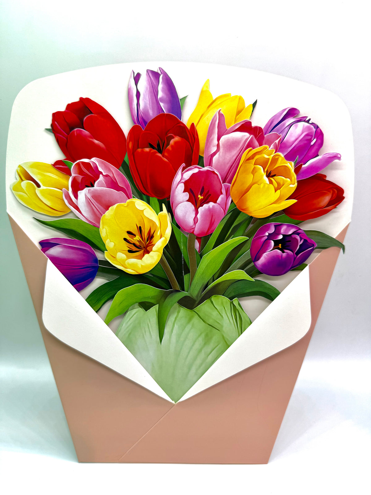 Colourful Tulip Time 3D Pop-Up Flower Bouquet Origami Pop Cards 3D Pop Up Greeting Card Happy Birthday Thank You Handmade Gift Thinking of You Blank Card for Any Occasion Happy Mother's Day Happy Father's Australiana Celebrate