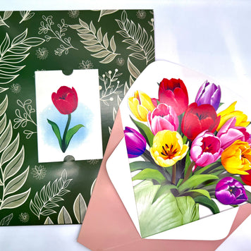Colourful Tulip Time 3D Pop-Up Flower Bouquet Origami Pop Cards 3D Pop Up Greeting Card Happy Birthday Thank You Handmade Gift Thinking of You Blank Card for Any Occasion Happy Mother's Day Happy Father's Australiana Celebrate