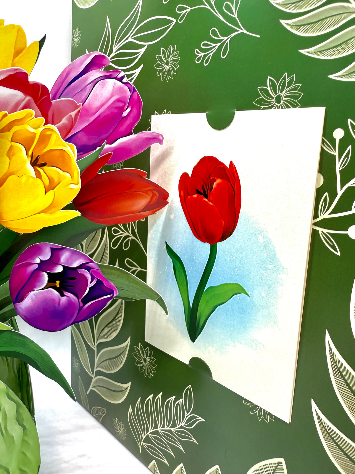 Colourful Tulip Time 3D Pop-Up Flower Bouquet Origami Pop Cards 3D Pop Up Greeting Card Happy Birthday Thank You Handmade Gift Thinking of You Blank Card for Any Occasion Happy Mother's Day Happy Father's Australiana Celebrate