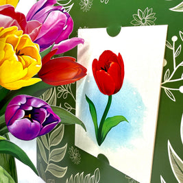 Colourful Tulip Time 3D Pop-Up Flower Bouquet Origami Pop Cards 3D Pop Up Greeting Card Happy Birthday Thank You Handmade Gift Thinking of You Blank Card for Any Occasion Happy Mother's Day Happy Father's Australiana Celebrate