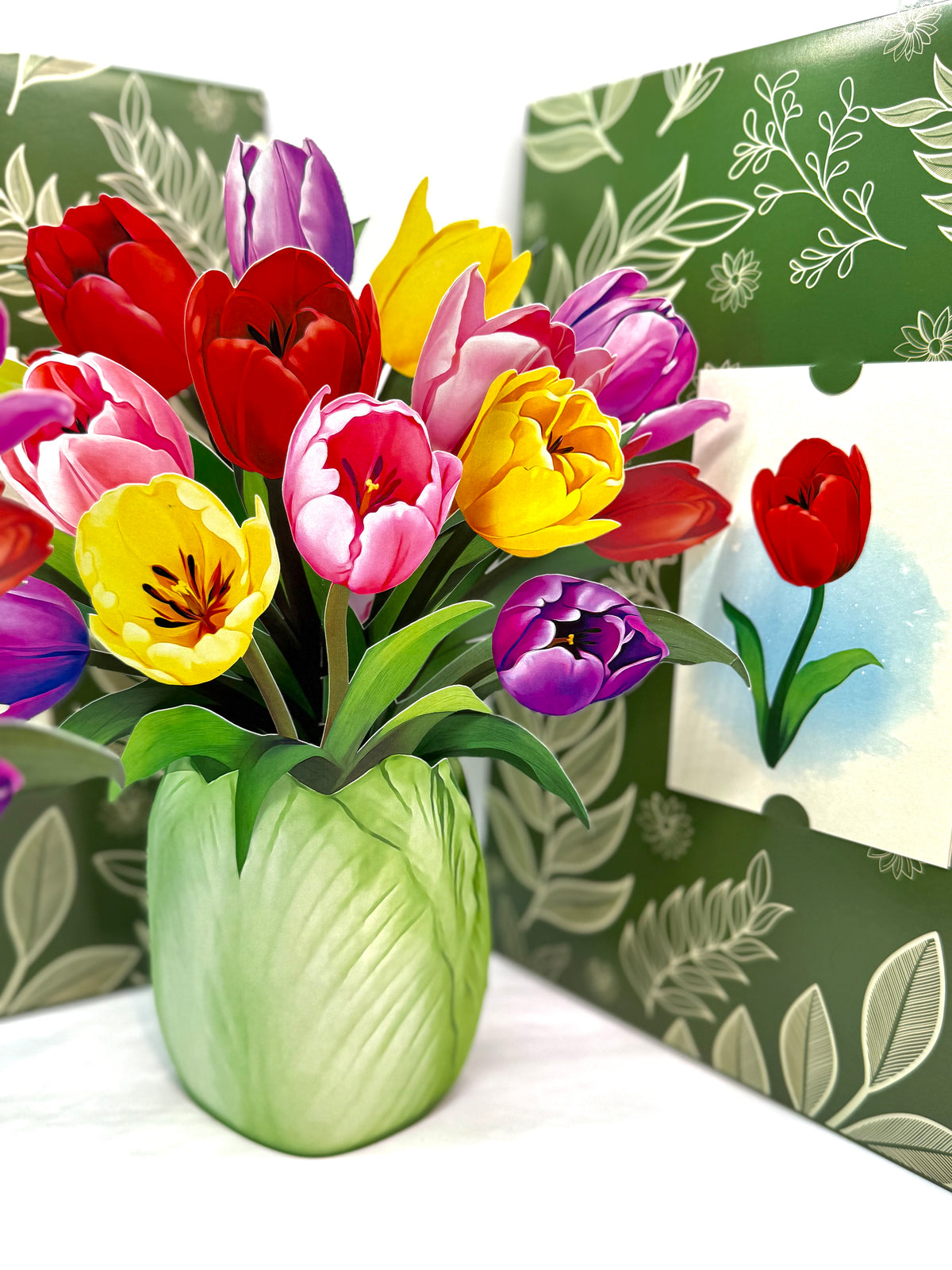 Colourful Tulip Time 3D Pop-Up Flower Bouquet Origami Pop Cards 3D Pop Up Greeting Card Happy Birthday Thank You Handmade Gift Thinking of You Blank Card for Any Occasion Happy Mother's Day Happy Father's Australiana Celebrate