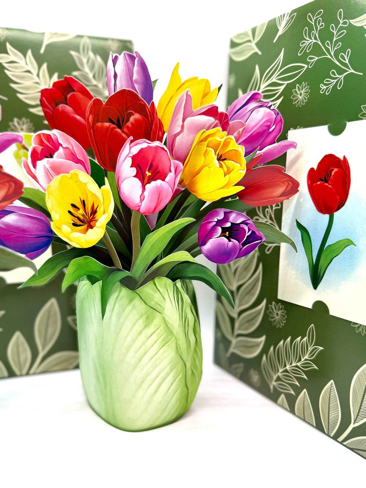 Colourful Tulip Time 3D Pop-Up Flower Bouquet Origami Pop Cards 3D Pop Up Greeting Card Happy Birthday Thank You Handmade Gift Thinking of You Blank Card for Any Occasion Happy Mother's Day Happy Father's Australiana Celebrate