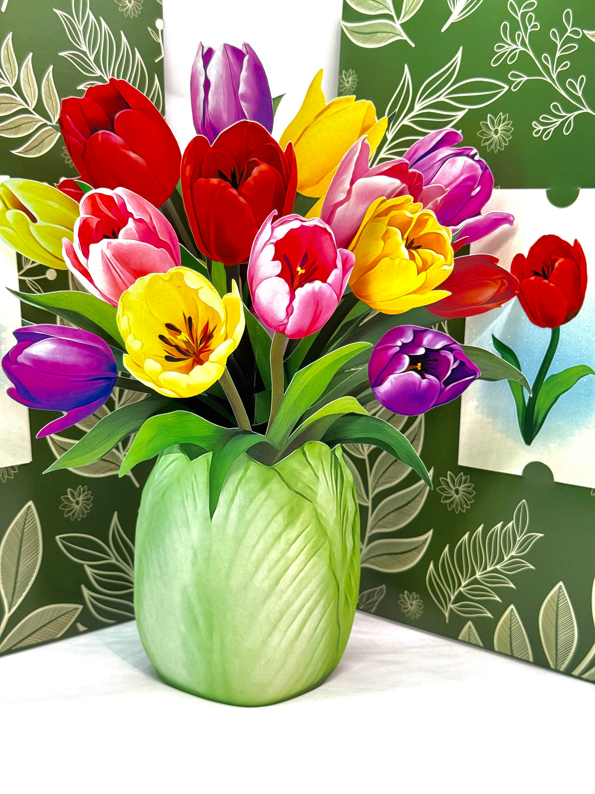 Colourful Tulip Time 3D Pop-Up Flower Bouquet Origami Pop Cards 3D Pop Up Greeting Card Happy Birthday Thank You Handmade Gift Thinking of You Blank Card for Any Occasion Happy Mother's Day Happy Father's Australiana Celebrate