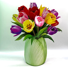 Colourful Tulip Time 3D Pop-Up Flower Bouquet Origami Pop Cards 3D Pop Up Greeting Card Happy Birthday Thank You Handmade Gift Thinking of You Blank Card for Any Occasion Happy Mother's Day Happy Father's Australiana Celebrate