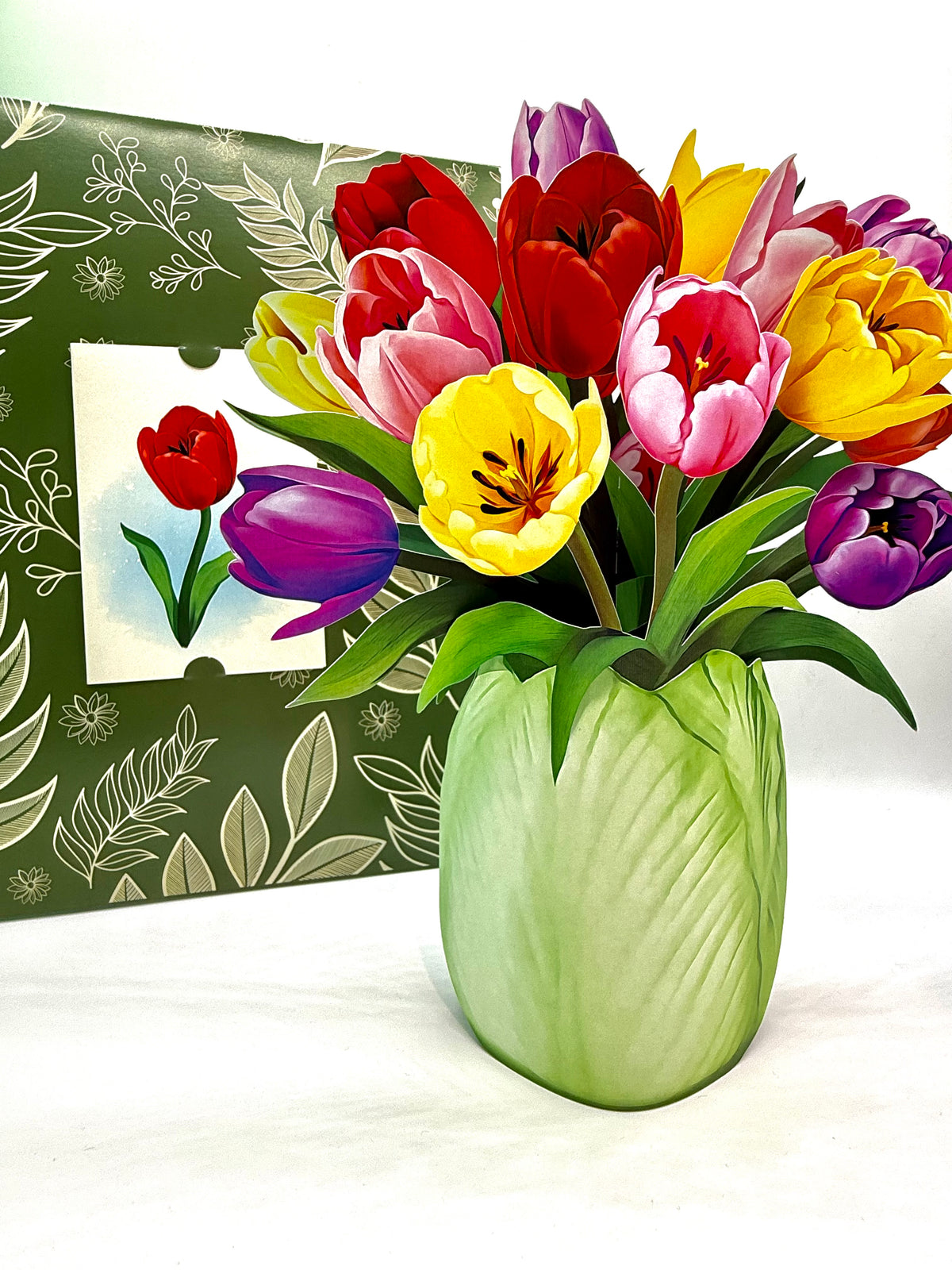 Colourful Tulip Time 3D Pop-Up Flower Bouquet Origami Pop Cards 3D Pop Up Greeting Card Happy Birthday Thank You Handmade Gift Thinking of You Blank Card for Any Occasion Happy Mother's Day Happy Father's Australiana Celebrate