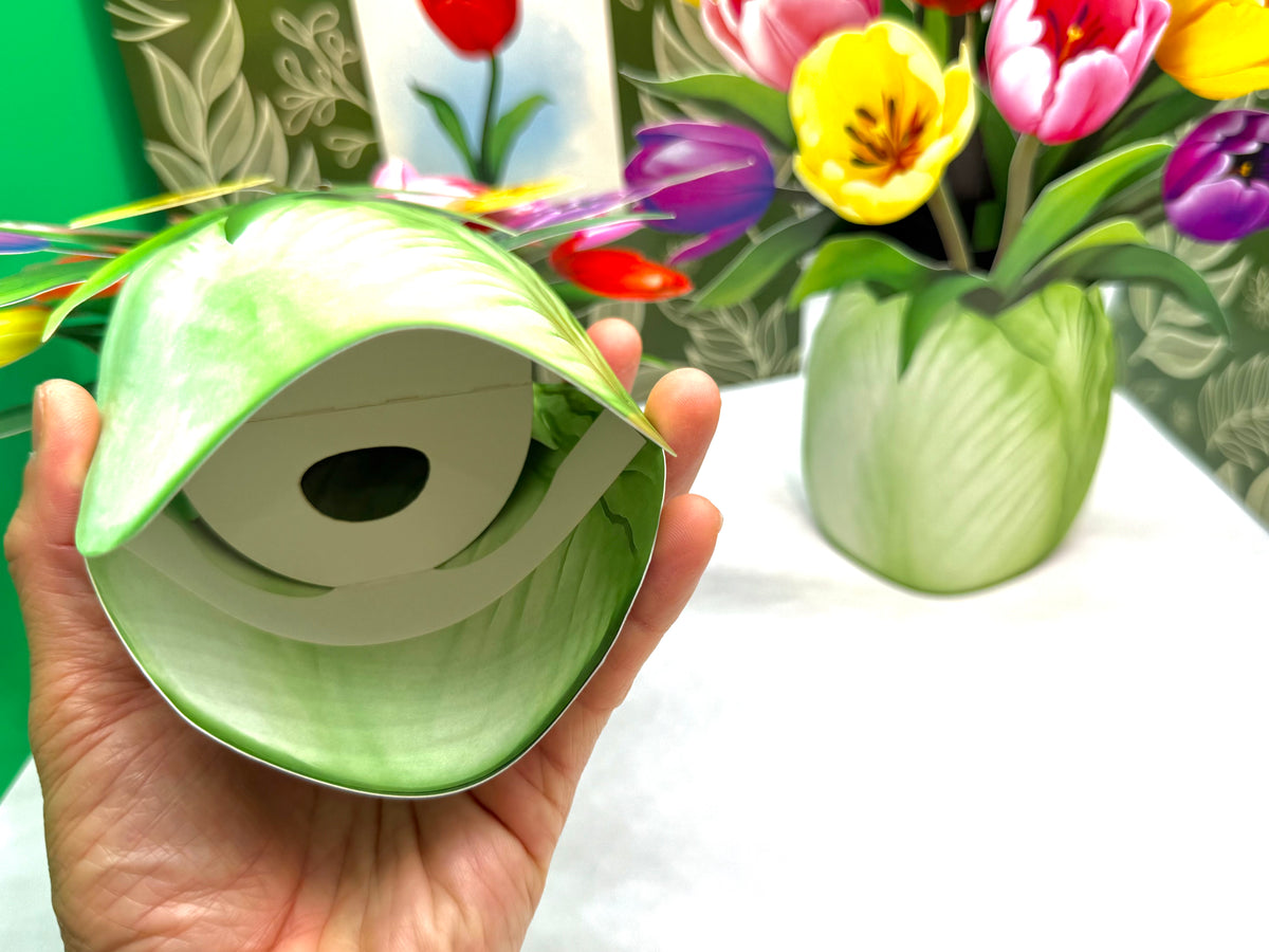 Colourful Tulip Time 3D Pop-Up Flower Bouquet Origami Pop Cards 3D Pop Up Greeting Card Happy Birthday Thank You Handmade Gift Thinking of You Blank Card for Any Occasion Happy Mother's Day Happy Father's Australiana Celebrate