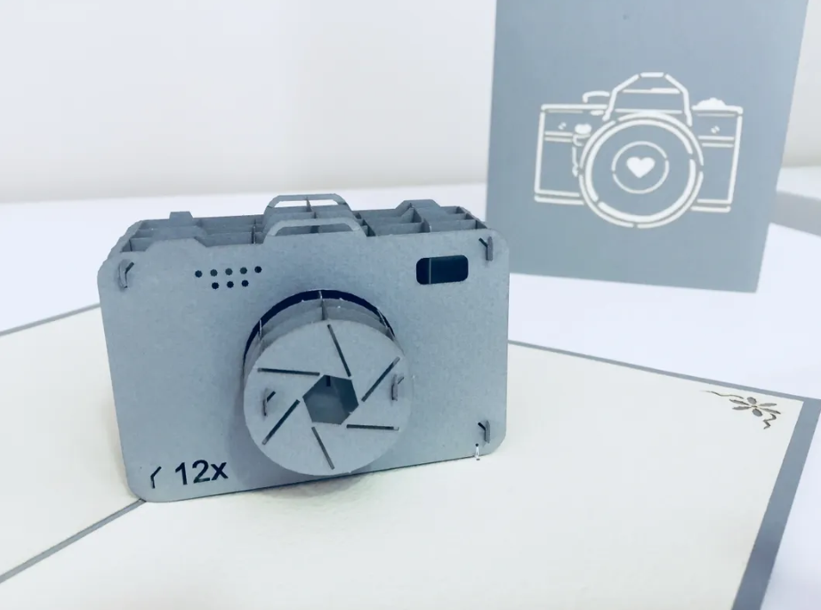 Super Cool Camera Card Origami Pop Cards 3D Pop Up Greeting Card Thank You Handmade Gift Thinking of You Blank Card for Happy Birthday Occasion Australiana Celebrate the Beauty and Happiness During Special Day Best Wishes Gift
