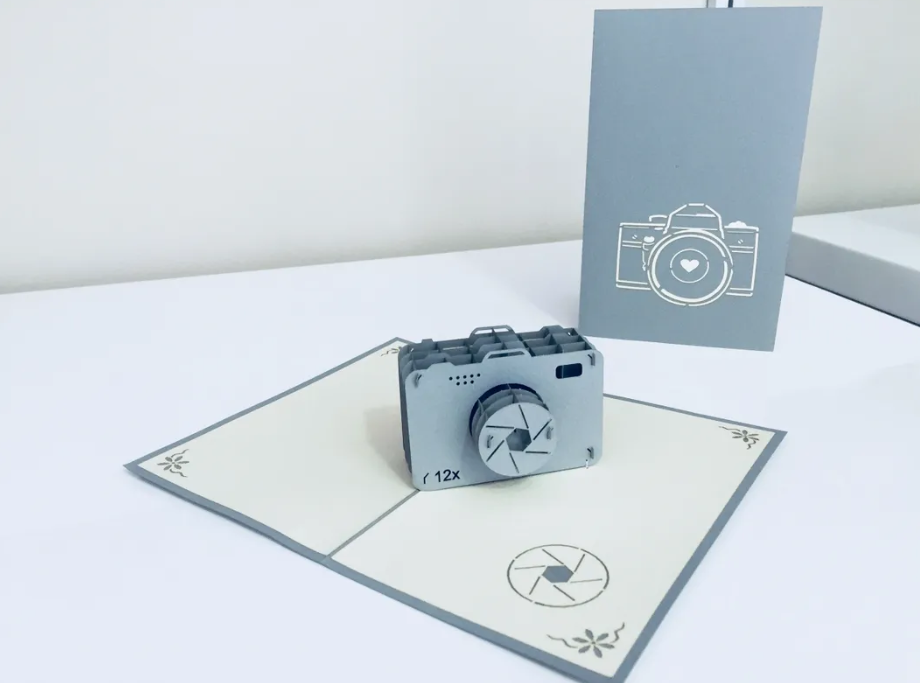 Super Cool Camera Card Origami Pop Cards 3D Pop Up Greeting Card Thank You Handmade Gift Thinking of You Blank Card for Happy Birthday Occasion Australiana Celebrate the Beauty and Happiness During Special Day Best Wishes Gift