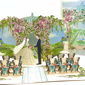 Country Wedding with Bride & Groom 3D POP UP GREETING CARD - Created by Origami Pop Cards – 3D Pop Up Greeting Cards, Australian Design & Handmade, 3D Pop Up Magical Paper Cards, Handmade Pop Up Cards Celebrate Love Anniversary Heart Fell and Romantic