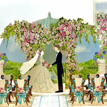 Country Wedding with Bride & Groom 3D POP UP GREETING CARD - Created by Origami Pop Cards – 3D Pop Up Greeting Cards, Australian Design & Handmade, 3D Pop Up Magical Paper Cards, Handmade Pop Up Cards Celebrate Love Anniversary Heart Fell and Romantic