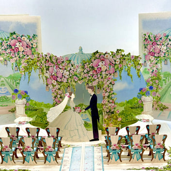 Country Wedding with Bride & Groom 3D POP UP GREETING CARD - Created by Origami Pop Cards – 3D Pop Up Greeting Cards, Australian Design & Handmade, 3D Pop Up Magical Paper Cards, Handmade Pop Up Cards Celebrate Love Anniversary Heart Fell and Romantic