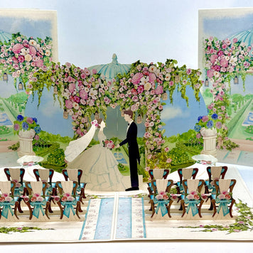 Country Wedding with Bride & Groom 3D POP UP GREETING CARD - Created by Origami Pop Cards – 3D Pop Up Greeting Cards, Australian Design & Handmade, 3D Pop Up Magical Paper Cards, Handmade Pop Up Cards Celebrate Love Anniversary Heart Fell and Romantic