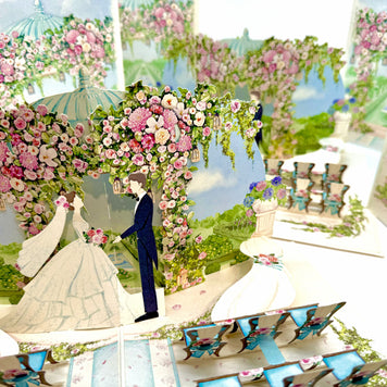 Country Wedding with Bride & Groom 3D POP UP GREETING CARD - Created by Origami Pop Cards – 3D Pop Up Greeting Cards, Australian Design & Handmade, 3D Pop Up Magical Paper Cards, Handmade Pop Up Cards Celebrate Love Anniversary Heart Fell and Romantic