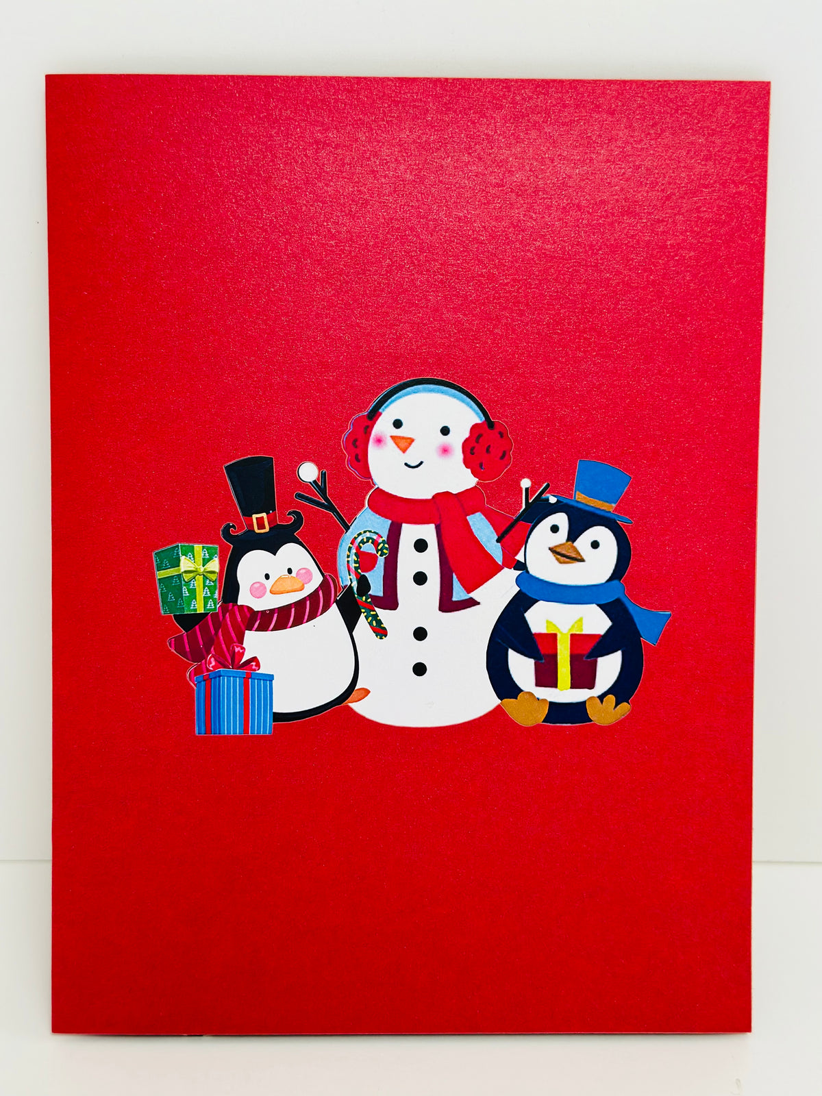 Cute Snowman & Penguins Origami Pop Cards 3D Pop Up Greeting Card Merry Christmas Thank You Handmade Best Wishes Blank Card Gift Happy Holidays Celebrate the Special Day Moment with Family and Friends