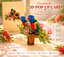 DOUBLE Rainbow Lorikeet Parrot Aussie Bird Card Origami Pop Cards 3D Pop Up Greeting Card Happy Birthday Thank You Handmade Gift Thinking of You Blank Card for Any Occasion Happy Mother's Day Happy Father's Australiana Birds