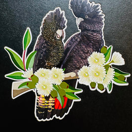 DOUBLE Red-Tailed & Yellow-Tailed Black Cockatoos - Aussie Bird Origami Pop Cards 3D Pop Up Greeting Card Happy Birthday Thank You Handmade Gift Thinking of You Blank Card for Any Occasion Happy Mother's Day Happy Father's Australiana Birds