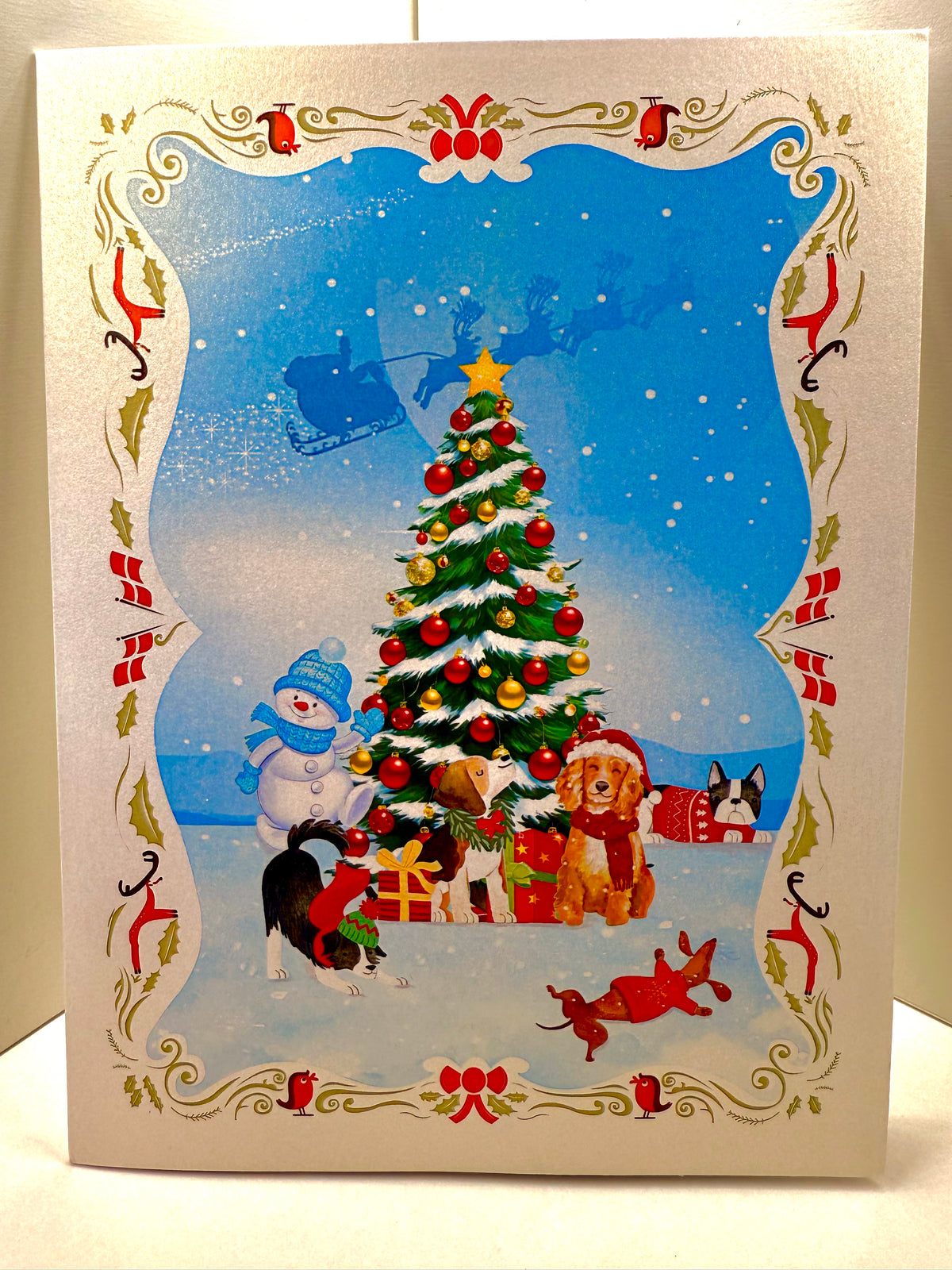Dog World Snowy Village Winter Wonderland Amusement Park 3D Origami Pop Cards 3D Pop Up Greeting Card Merry Christmas Thank You Handmade Best Wishes Blank Card Gift Happy Holidays Celebrate the Special Day
