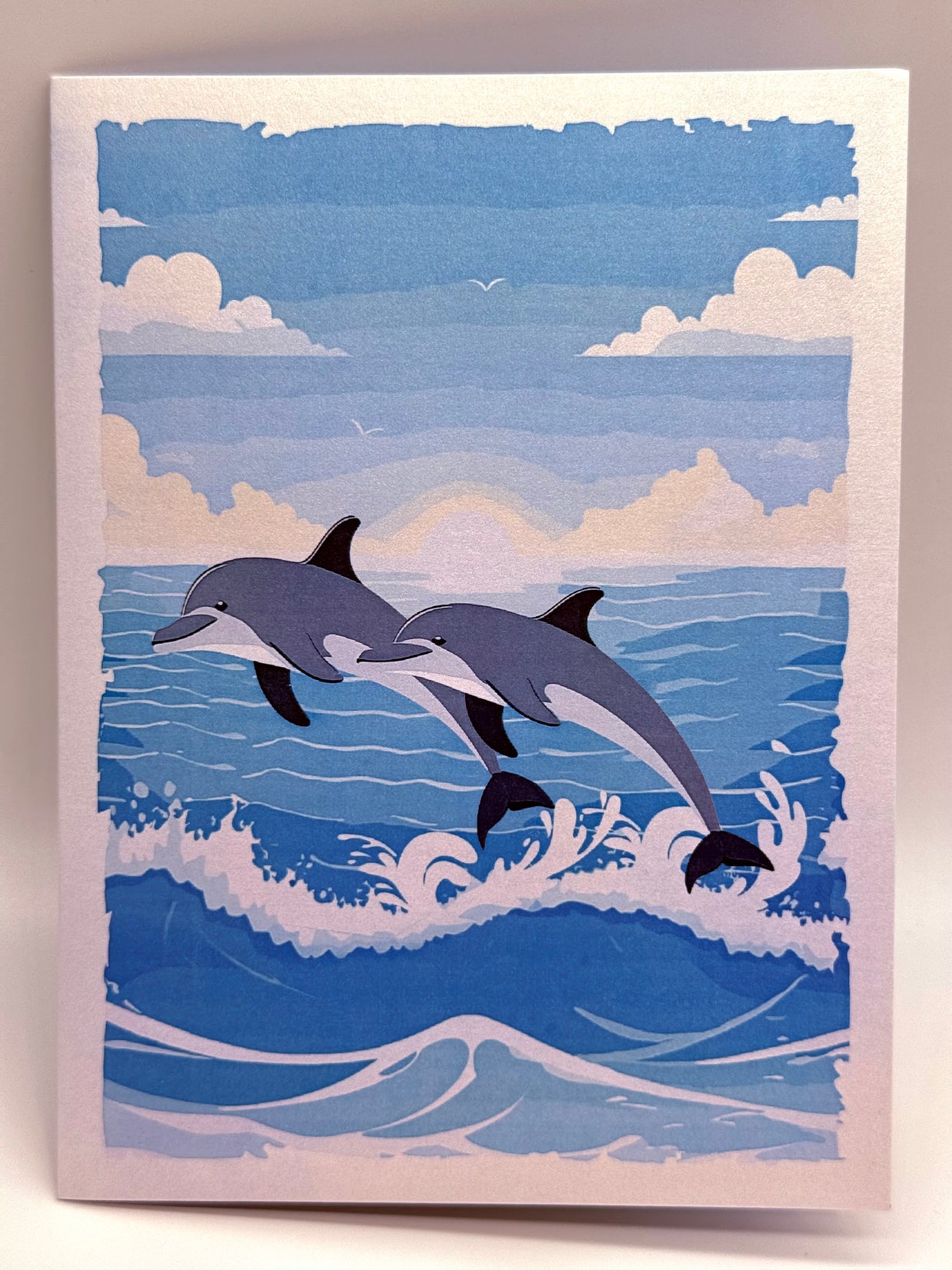 Dolphin Couple Swimming in the Ocean Origami Pop Cards 3D Pop Up Greeting Card Happy Birthday Thank You Handmade Gift Thinking of You Blank Card for Any Occasion Happy Mother's Day Happy Father's Australiana Celebrate the Beauty of Flower
