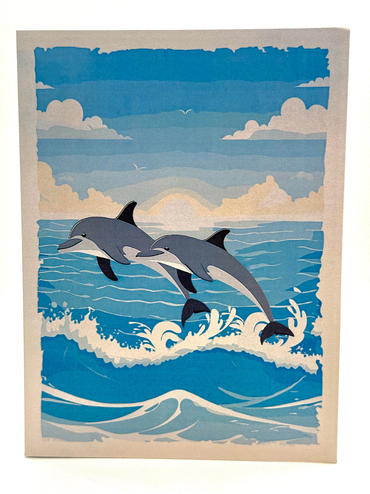 Dolphin Couple Swimming in the Ocean Origami Pop Cards 3D Pop Up Greeting Card Happy Birthday Thank You Handmade Gift Thinking of You Blank Card for Any Occasion Happy Mother's Day Happy Father's Australiana Celebrate the Beauty of Flower