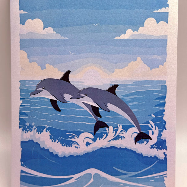 Dolphin Couple Swimming in the Ocean Origami Pop Cards 3D Pop Up Greeting Card Happy Birthday Thank You Handmade Gift Thinking of You Blank Card for Any Occasion Happy Mother's Day Happy Father's Australiana Celebrate the Beauty of Flower