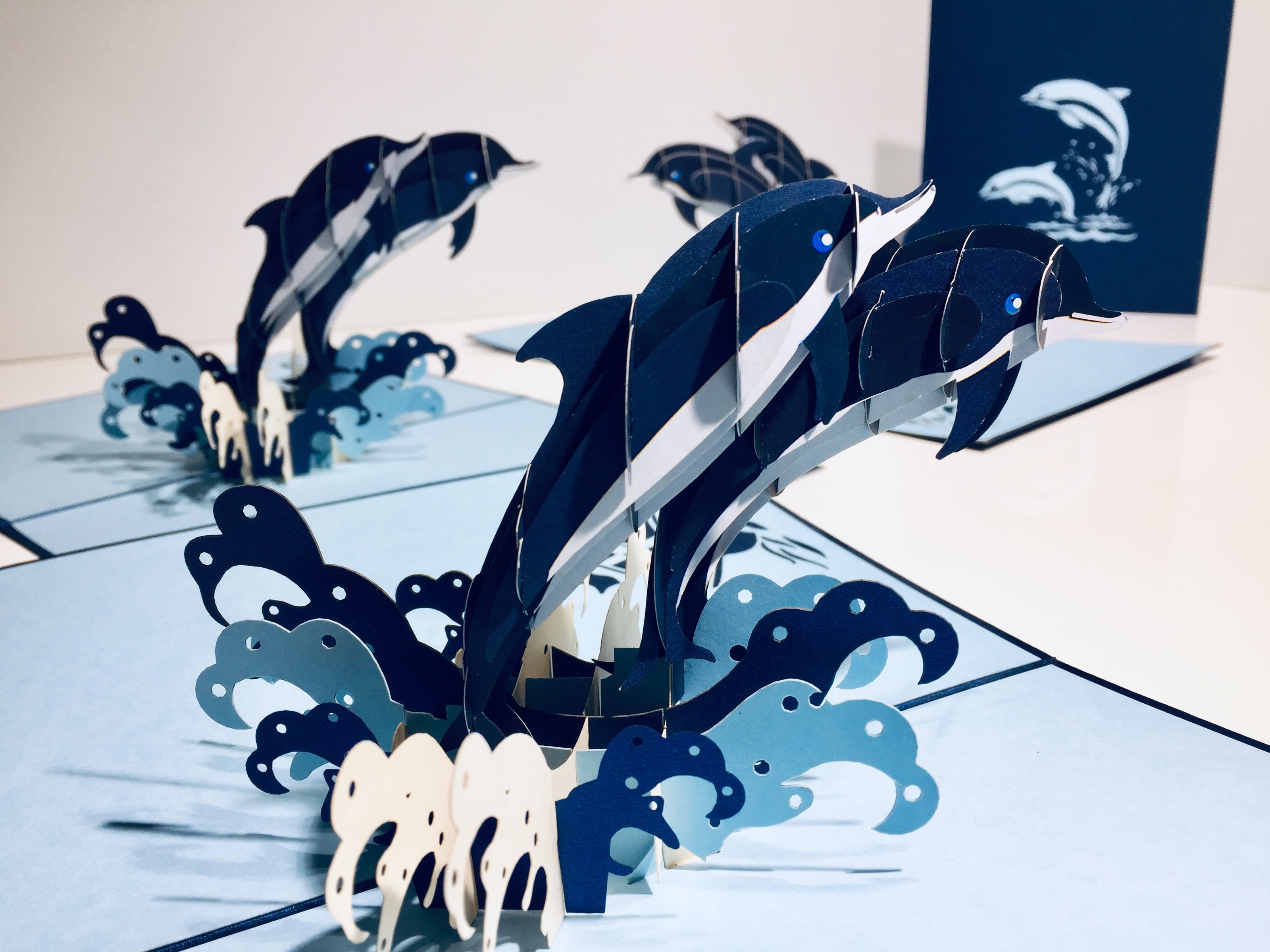 Dolphin Couple Origami Pop Cards 3D Pop Up Greeting Card Happy Birthday Thank You Handmade Gift Thinking of You Blank Card for Any Occasion Happy Mother's Day Happy Father's Australiana Celebrate the Beauty of Flower