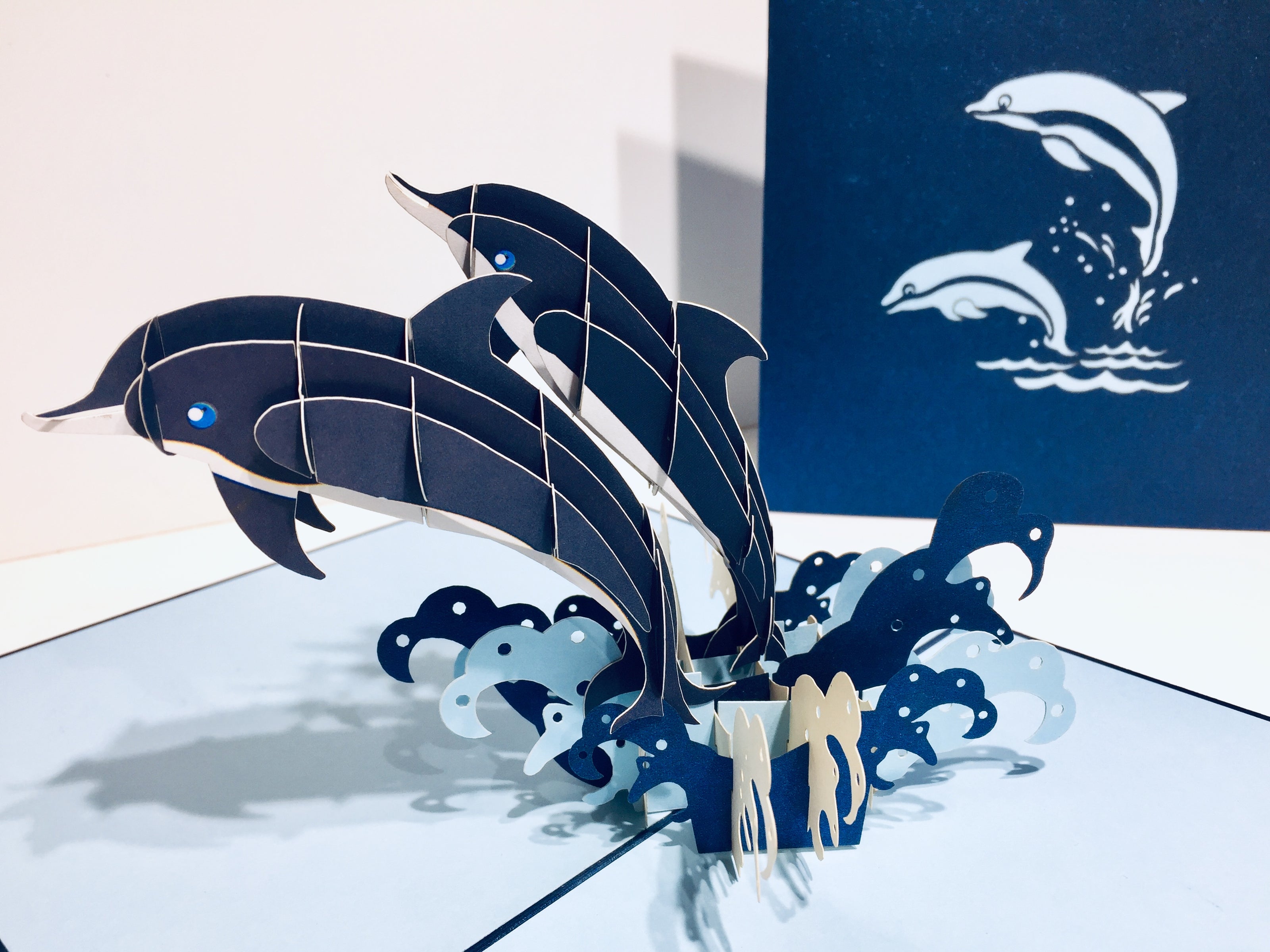 Dolphin Couple Origami Pop Cards 3D Pop Up Greeting Card Happy Birthday Thank You Handmade Gift Thinking of You Blank Card for Any Occasion Happy Mother's Day Happy Father's Australiana Celebrate the Beauty of Flower