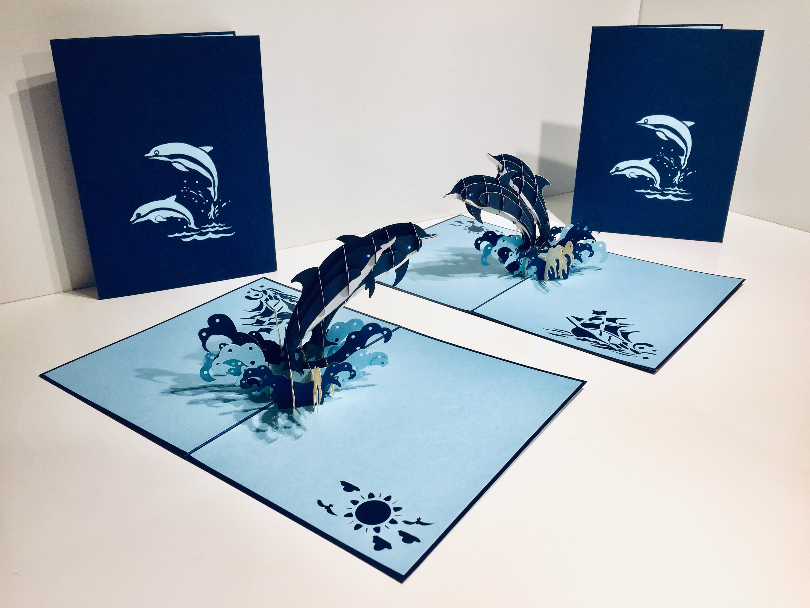 Dolphin Couple Origami Pop Cards 3D Pop Up Greeting Card Happy Birthday Thank You Handmade Gift Thinking of You Blank Card for Any Occasion Happy Mother's Day Happy Father's Australiana Celebrate the Beauty of Flower