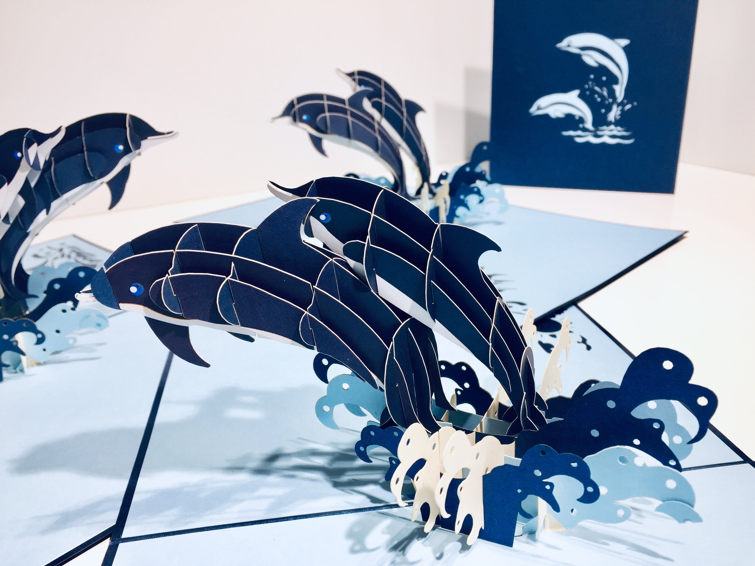 Dolphin Couple Origami Pop Cards 3D Pop Up Greeting Card Happy Birthday Thank You Handmade Gift Thinking of You Blank Card for Any Occasion Happy Mother's Day Happy Father's Australiana Celebrate the Beauty of Flower
