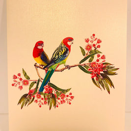 Double Eastern Rosella Parrot Australian Bird Origami Pop Cards 3D Pop Up Greeting Card Happy Birthday Thank You Handmade Gift Thinking of You Blank Card for Any Occasion Happy Mother's Day Happy Father's Australiana Birds