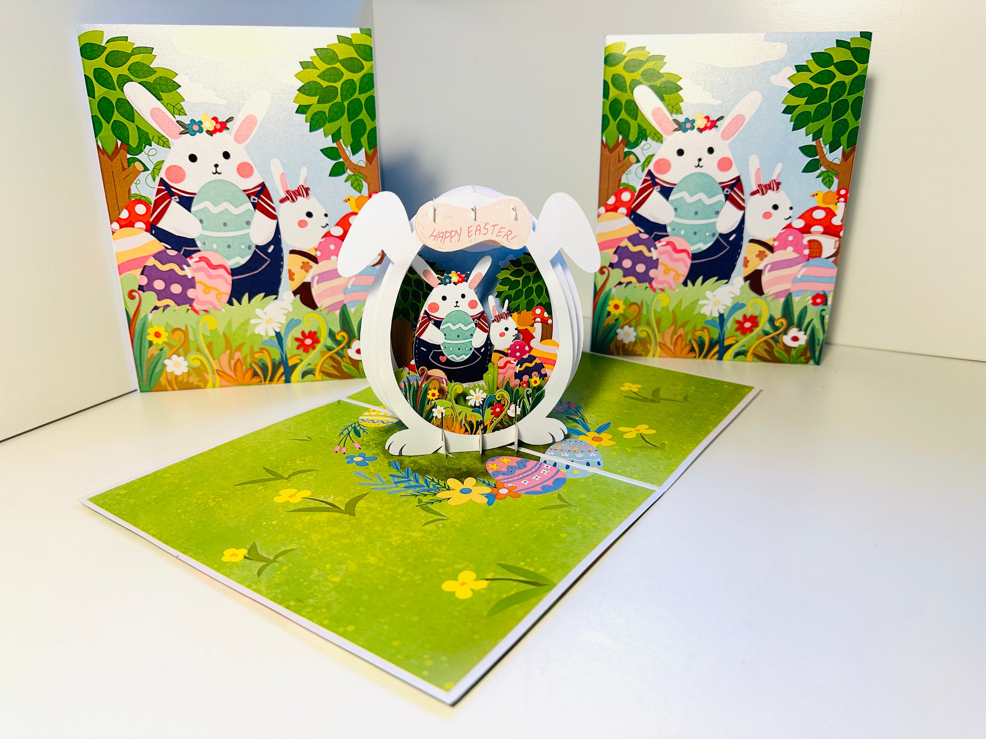 Happy Easter Bunny Egg House Origami Pop Cards 3D Pop Up Greeting Card Happy Easter Thank You Handmade Best Wishes Blank Card Gift Happy Holidays Celebrate the Special Day Moment with Family and Friends Decoration Colorful Blessing Cosy Funny Gifts