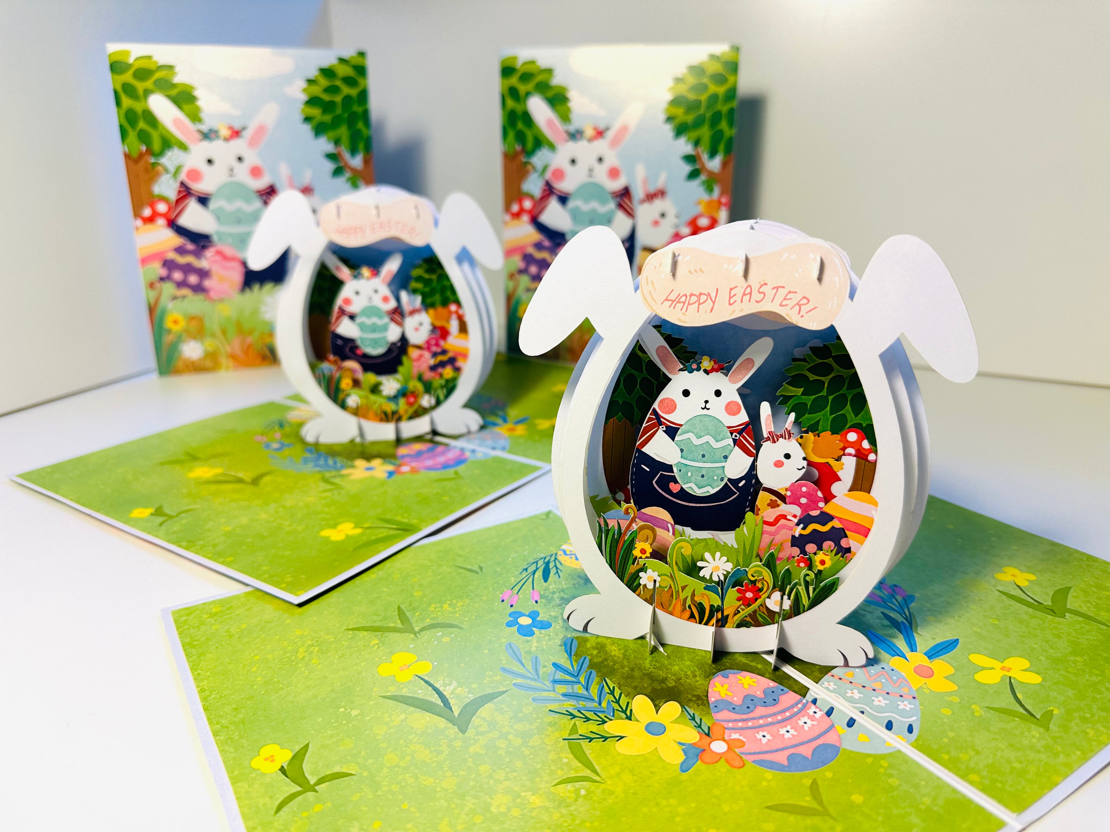 Happy Easter Bunny Egg House Origami Pop Cards 3D Pop Up Greeting Card Happy Easter Thank You Handmade Best Wishes Blank Card Gift Happy Holidays Celebrate the Special Day Moment with Family and Friends Decoration Colorful Blessing Cosy Funny Gifts