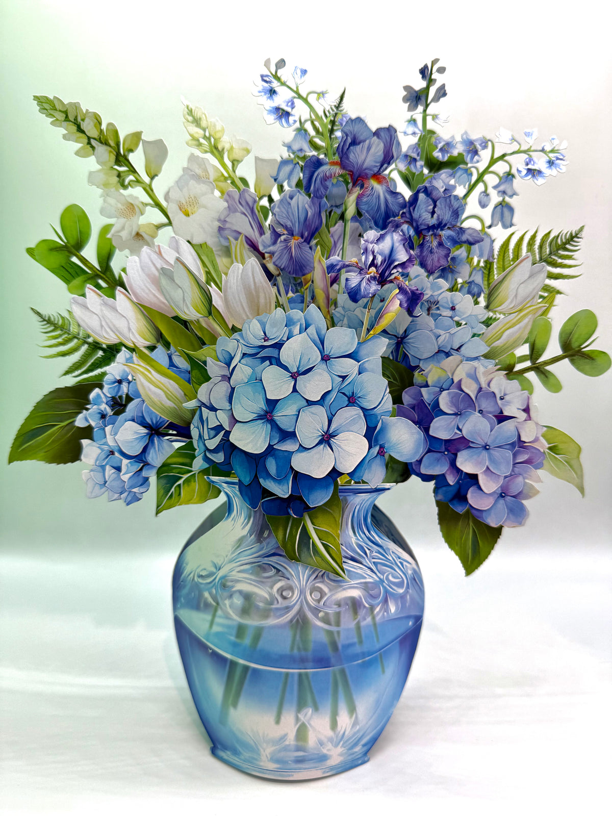 Elegant Blue Hydrangea 3D Pop-Up Flower Bouquet Origami Pop Cards 3D Pop Up Greeting Card Happy Birthday Thank You Handmade Gift Thinking of You Blank Card for Any Occasion Happy Mother's Day Happy Father's Australiana Celebrate