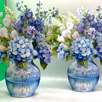 Elegant Blue Hydrangea 3D Pop-Up Flower Bouquet Origami Pop Cards 3D Pop Up Greeting Card Happy Birthday Thank You Handmade Gift Thinking of You Blank Card for Any Occasion Happy Mother's Day Happy Father's Australiana Celebrate